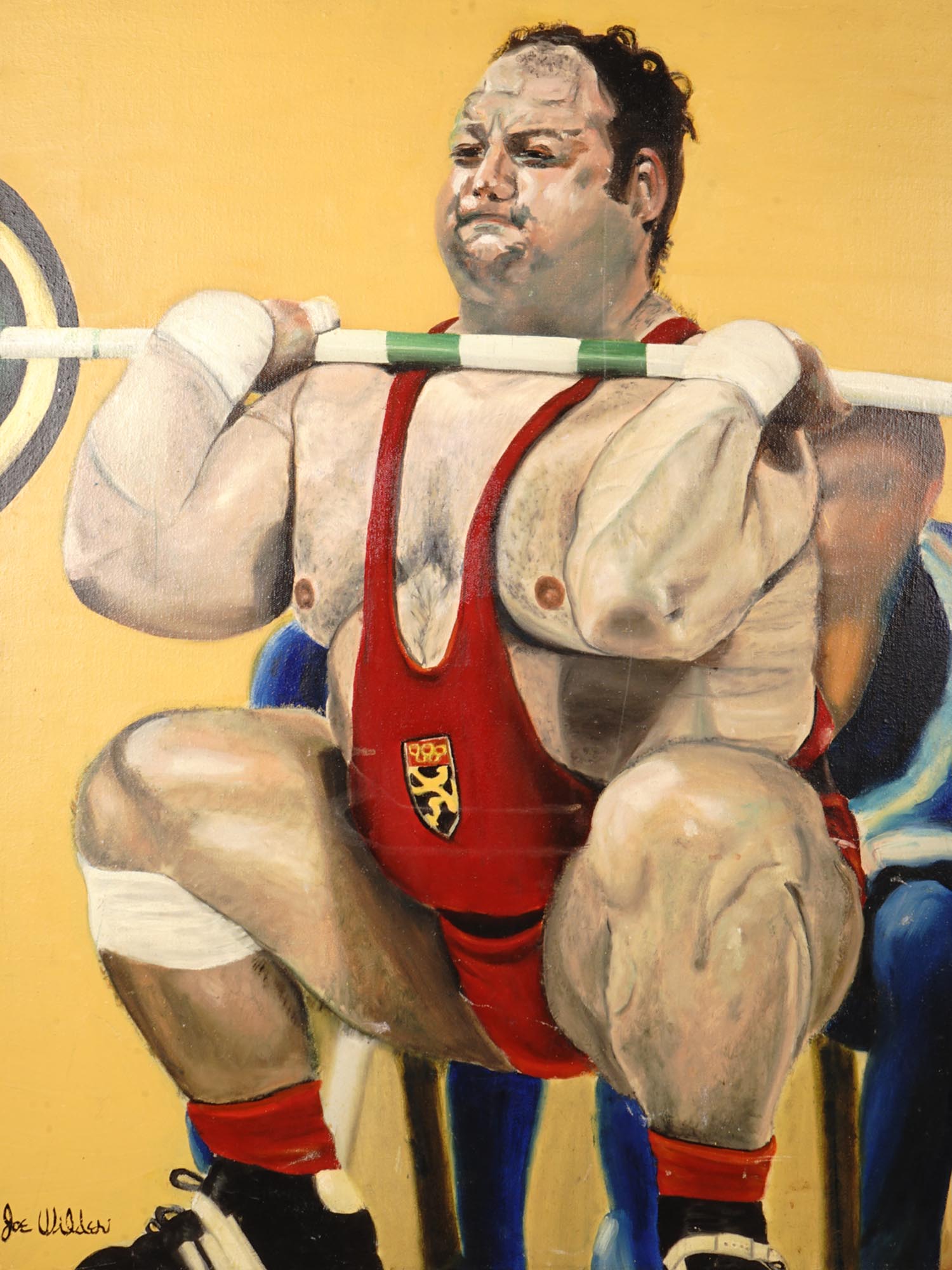 AMERICAN OIL PAINTING SPORTS MAN BY JOE WILDER PIC-1